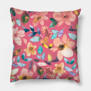 Tropical flowers Rapture pink Pillow