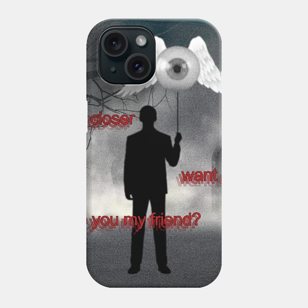 Weirdcore Aesthetic Shadow Man And Eyeball Balloon Phone Case by Alex21