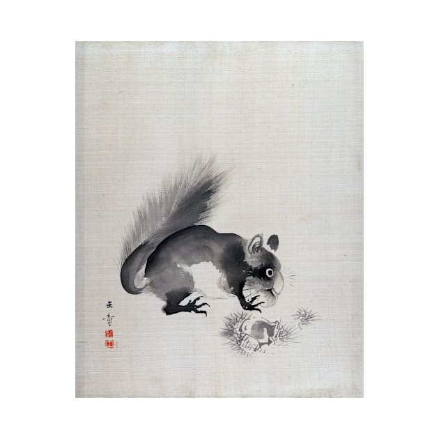 Kawabata Gyokushō Squirrel Eating Chestnuts by pdpress