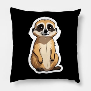 Meerkat Cute Illustration Pillow