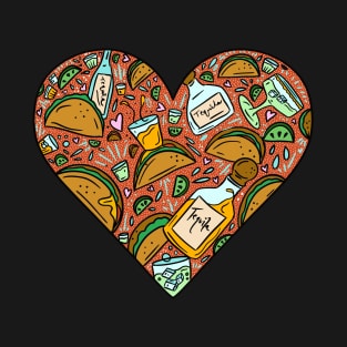 Tacos and Tequila Heart T-Shirt