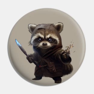 Angry Raccoon Ninja Pin