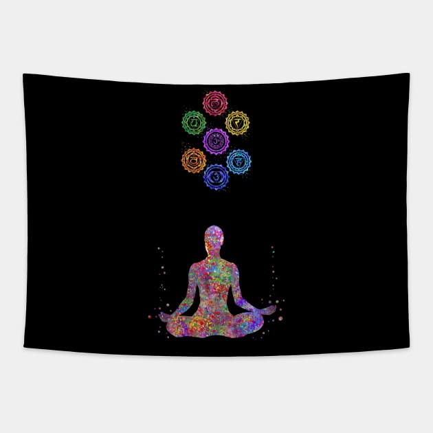 Yoga lady pose Tapestry by RosaliArt