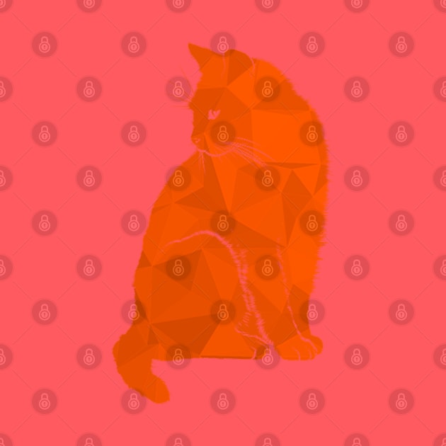Orange Geometric Cat by Spocktacular91