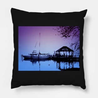 Tranquility In Blue And Purple Pillow