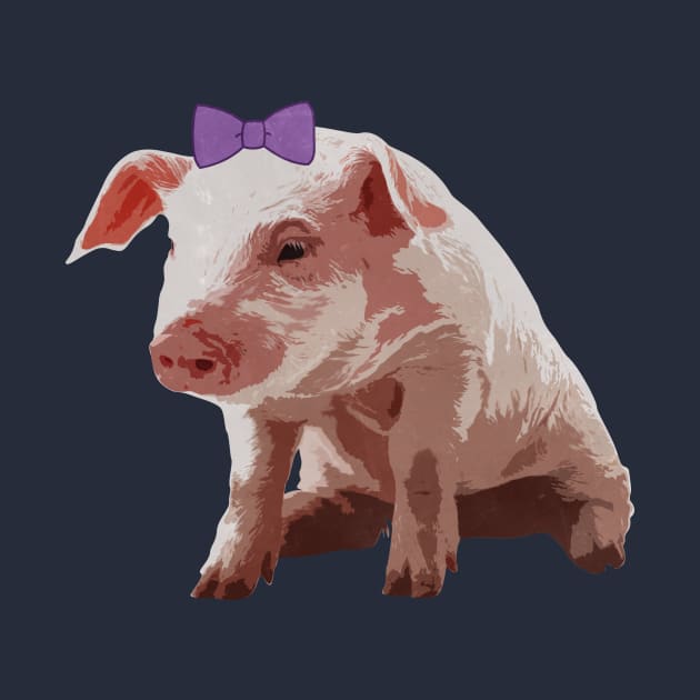 Cute Bow Southern Preppy Pig by charlescheshire