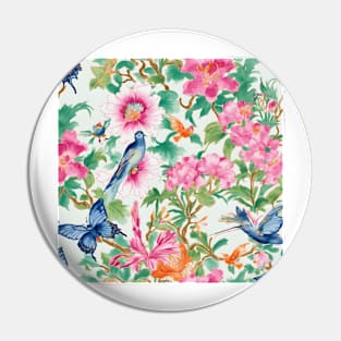 Flowers and birds of paradise watercolor doodle Pin