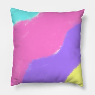 Blue pink watercolor art Pillow