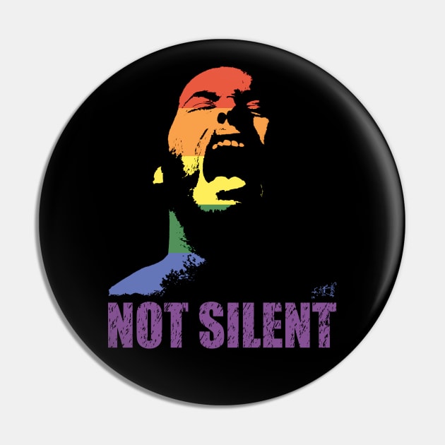 NOT SILENT – PRIDE IN SOLIDARITY by Swoot Pin by EdantzDesign