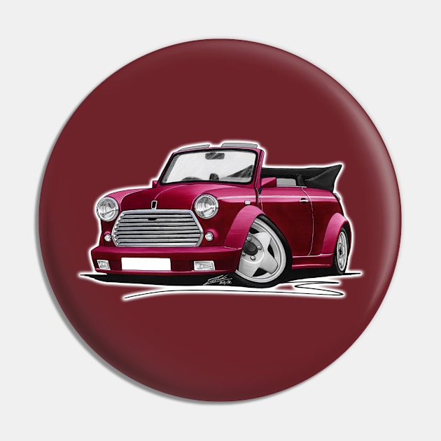 Mini Cabriolet Maroon Pin by y30man5