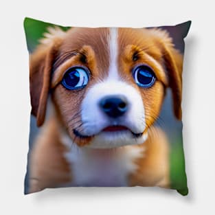 Cute Puppy Dog Big Eyes Pillow