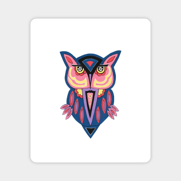 ORNAMENTAL Owl Painting Magnet by SartorisArt1