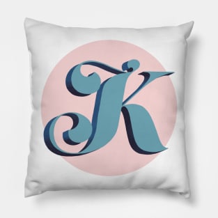 Letter K monogram Pillow