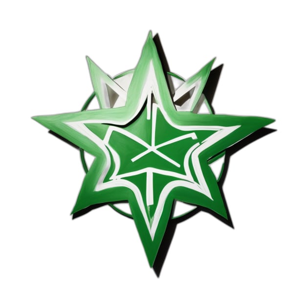 Green Abstract Star Emblem Graphic No. 504 by cornelliusy