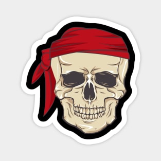 skull with red bandana Magnet