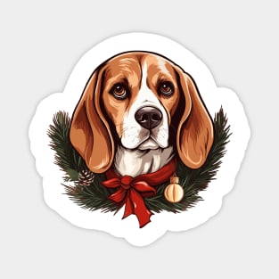 Christmas Beagle Magnet