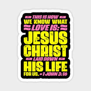 1 John 3:16 Jesus Christ laid down his life for us Magnet