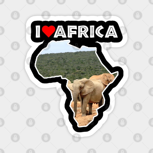 I Love Africa Elephant Herd Magnet by PathblazerStudios