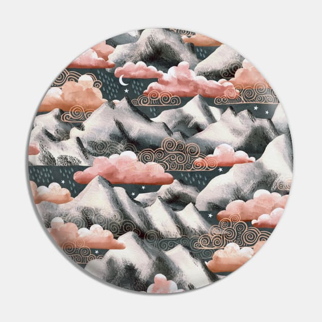 Twilight Rain in the Mountains Pin by micklyn