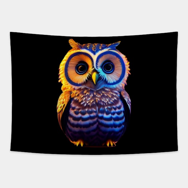 little owl at night Tapestry by AmelieDior