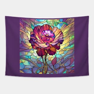 Stained Glass Carnation Flower Tapestry