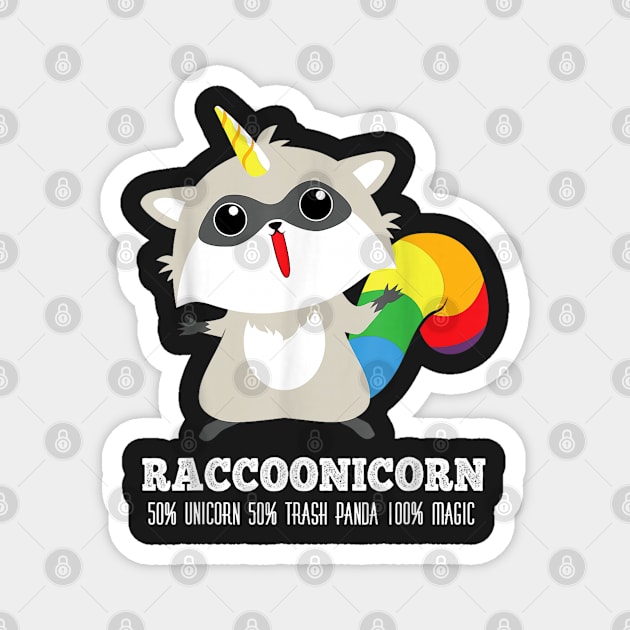 Racoonicorn Funny Trash Panda Raccoon With Unicorn Horn Magnet by YolandaRoberts
