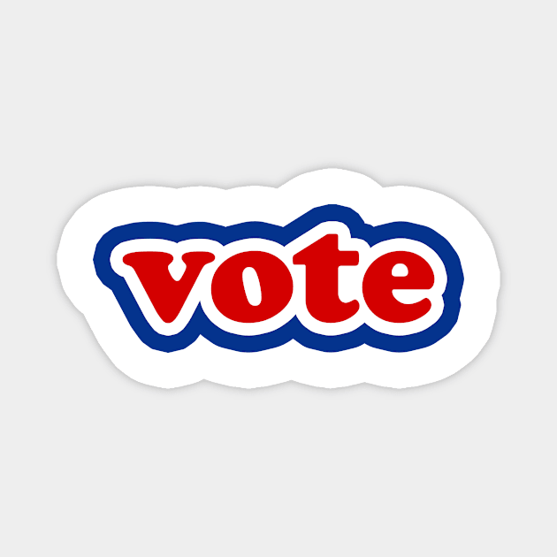 Red White and Blue Vote America Typography Magnet by Electrovista