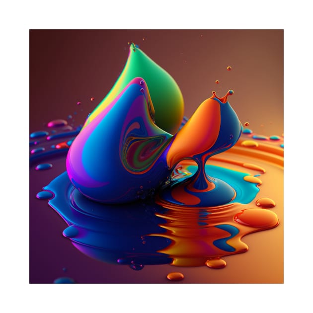 Living Life in Colour Paint Drops by AICreateWorlds