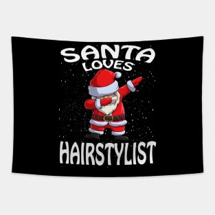 Santa Loves Hairstylist Christmas Tapestry