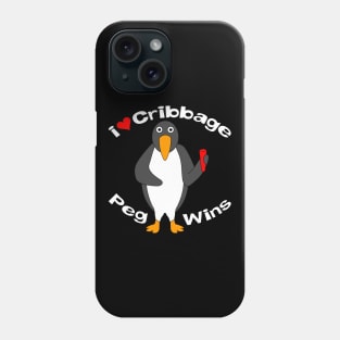 Cribbage Peg Wins White Text Phone Case