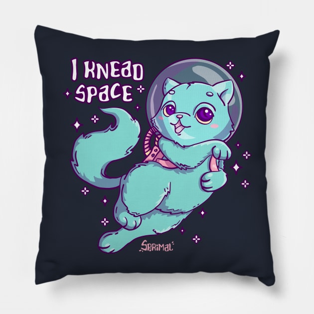 Space cat pun I knead space Pillow by SPIRIMAL