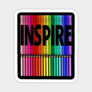 Inspire with Colored Pencils in Rainbow Color Magnet