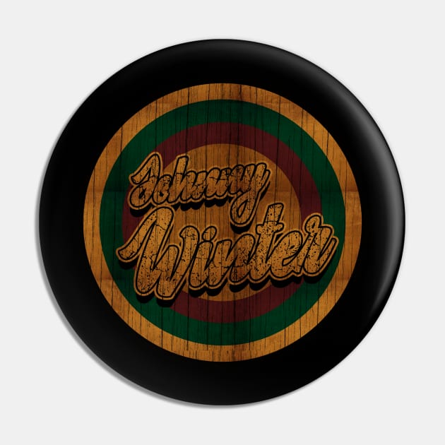 Circle Retro Johnny Winter Pin by Electric Tone