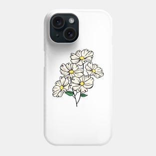 White Daisy floral Hand Drawn Gardening Gift Phone Case