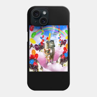 Cat Riding Llama With Sundae And Jelly Beans Phone Case