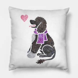 Watercolour Portuguese Water Dog Pillow