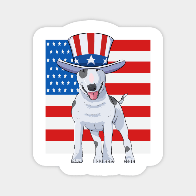 Bull Terrier 4th Of July Magnet by Noseking