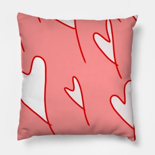 red pink white heart shapes background Pillow