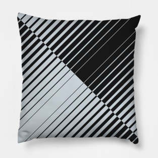 gradient stripes triangles in ice gray and white Pillow