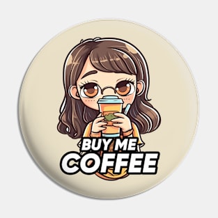 Cute coffee girl Pin