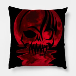 red moon skull 2 Pillow