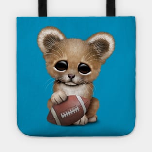 Lion Cub Playing With Football Tote