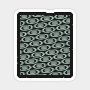 Minimalistic Saturnal Glitch Pattern, aka Invasion of Flatland Mint on Sailor Blue Magnet