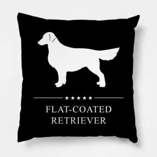 Flat-Coated Retriever Dog White Silhouette Pillow