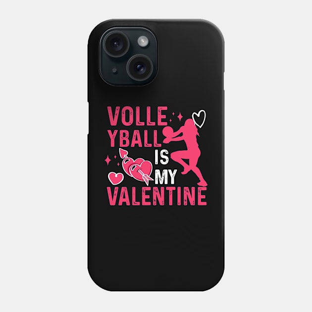 Volleyball is the valentine of love on the net Phone Case by click2print