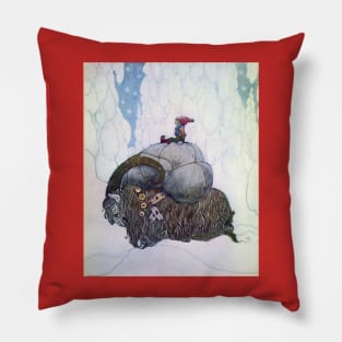 Yule Goat - John Bauer Christmas greeting Pillow