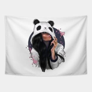 Girl panda Tapestry