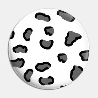 Black and White Snow Leopard Print Pin