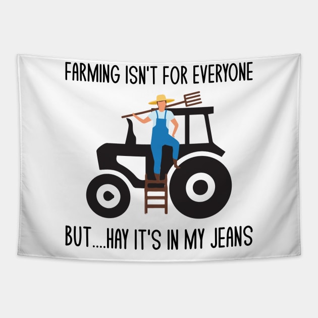 Funny Farmer Farming Tractor Pun Jokes Humor Tapestry by mrsmitful01