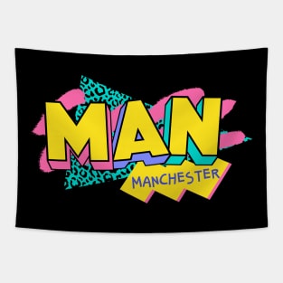 Manchester UK Retro 90s Logo Tapestry